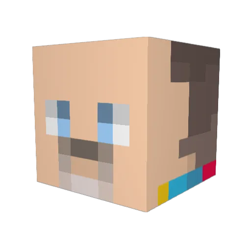 GSGOD Minecraft avatar head, 3D render