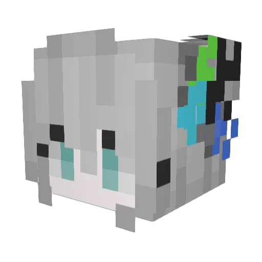 GSM_Roxy Minecraft avatar head, 3D render
