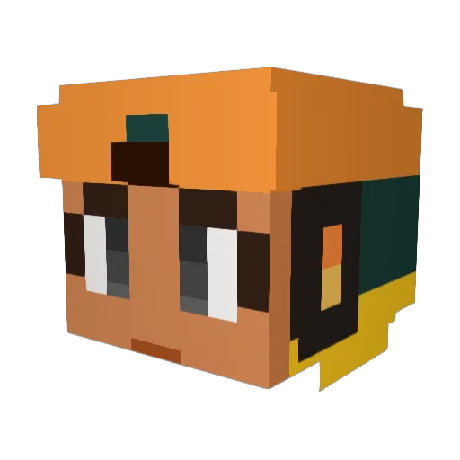 GTOPS Minecraft avatar head, 3D render