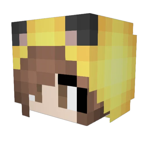 GTW0813 Minecraft avatar head, 3D render