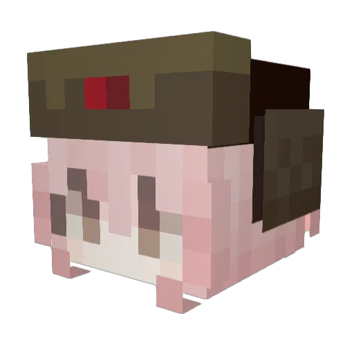 GT_3522 Minecraft avatar head, 3D render