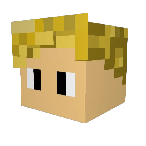 GTout Minecraft avatar head, 3D render
