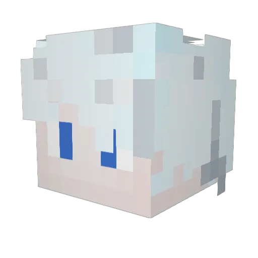 GUANQIN Minecraft avatar head, 3D render
