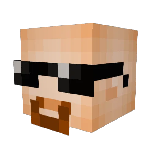 GUAR1337 Minecraft avatar head, 3D render