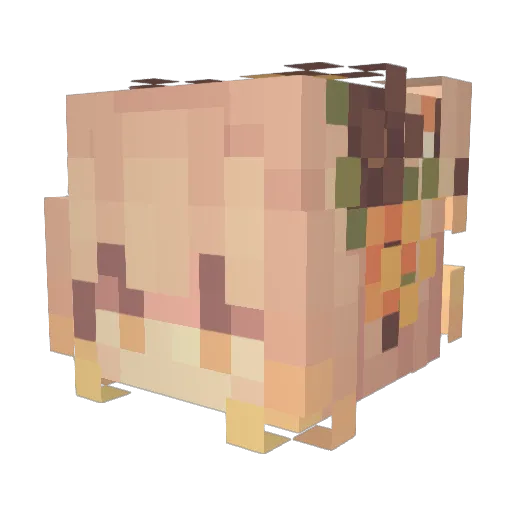 GUGUlee Minecraft avatar head, 3D render