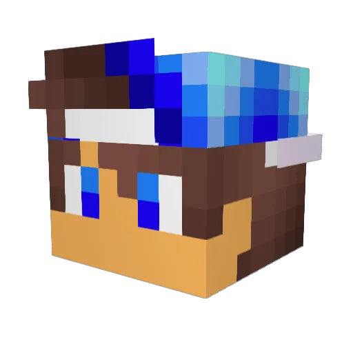 GUIBRVL Minecraft avatar head, 3D render
