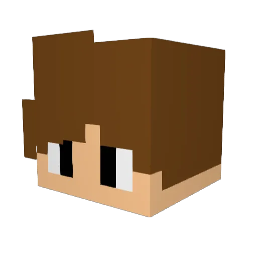 GUIMA_13 Minecraft avatar head, 3D render