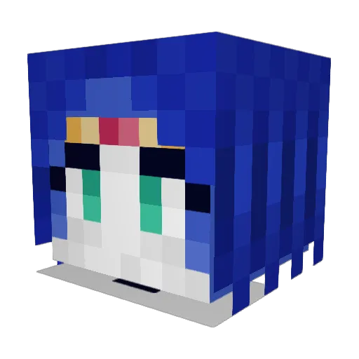 GUMMY_CAT Minecraft avatar head, 3D render