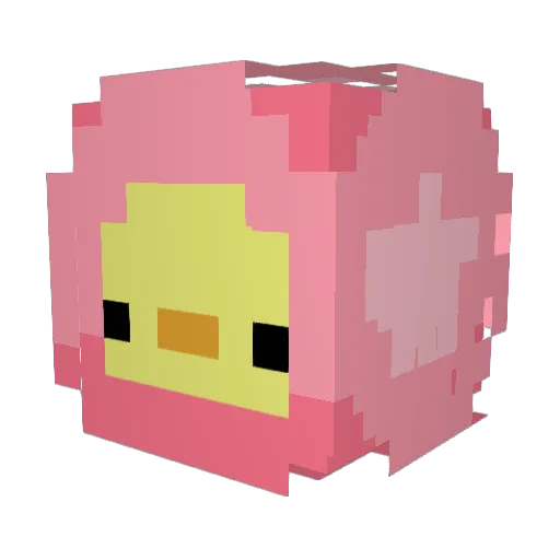 GUUSI Minecraft avatar head, 3D render