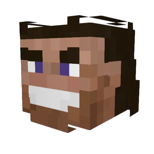 GUkev Minecraft avatar head, 3D render