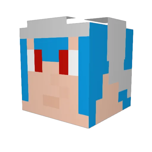 GUxTheory Minecraft avatar head, 3D render
