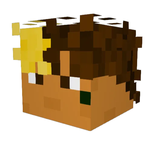 GVO03 Minecraft avatar head, 3D render
