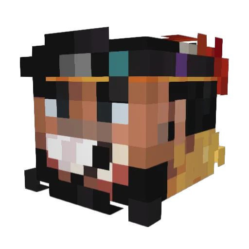 GVS_BigFella Minecraft avatar head, 3D render