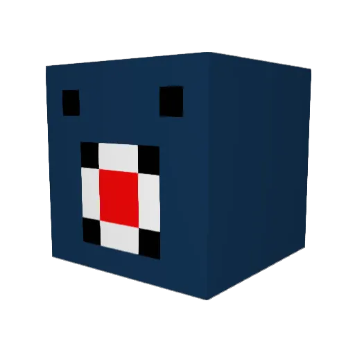 GZ10 Minecraft avatar head, 3D render