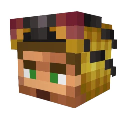 GZN_goldfish Minecraft avatar head, 3D render