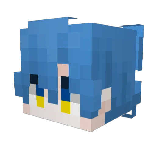 GZ_Lazy Minecraft avatar head, 3D render