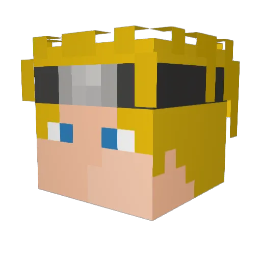 G_G_hulk Minecraft avatar head, 3D render