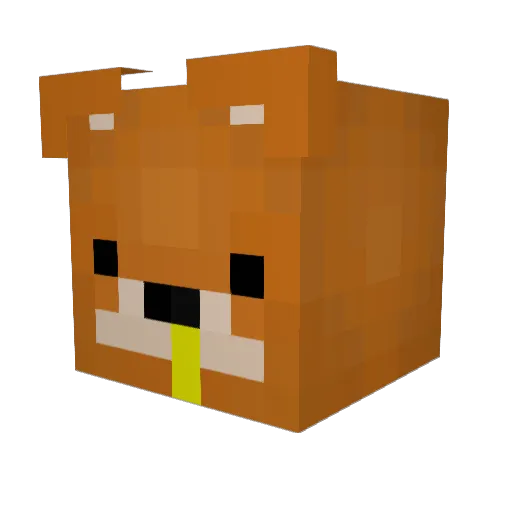 G_Kurama Minecraft avatar head, 3D render