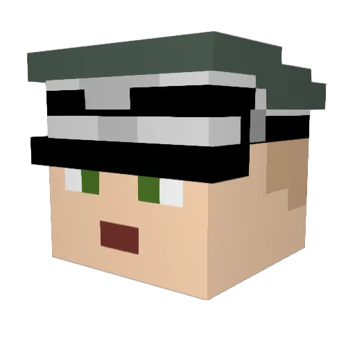 G_M_D001 Minecraft avatar head, 3D render