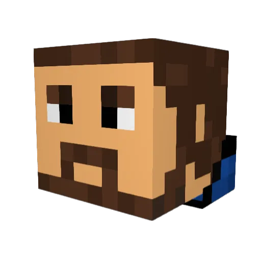 G_R_E_E_D Minecraft avatar head, 3D render