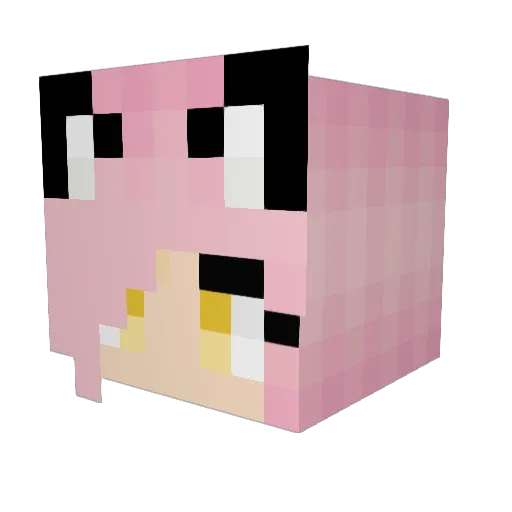 G_abby Minecraft avatar head, 3D render