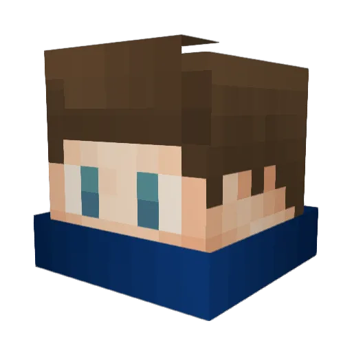 GaBrUXx Minecraft avatar head, 3D render