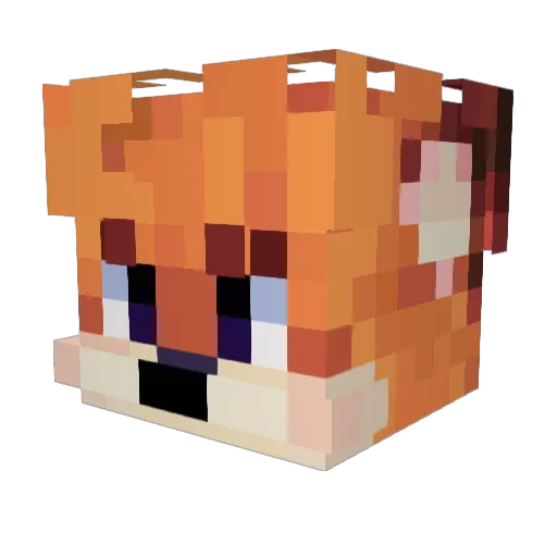GaMMERKitten Minecraft avatar head, 3D render