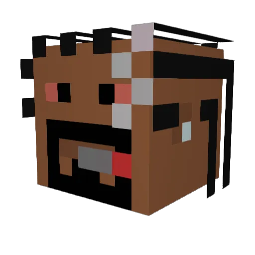 GaWhat Minecraft avatar head, 3D render