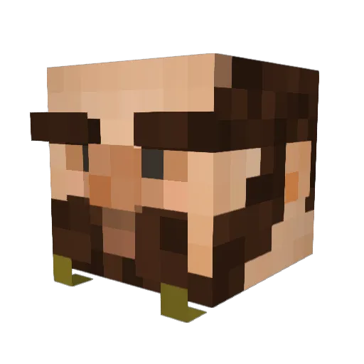 Gaatlok Minecraft avatar head, 3D render