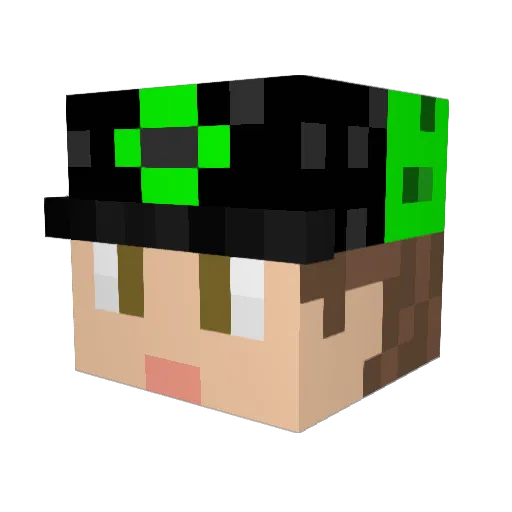 GabKun Minecraft avatar head, 3D render