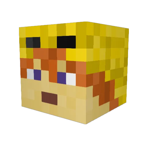 GabNaruto Minecraft avatar head, 3D render