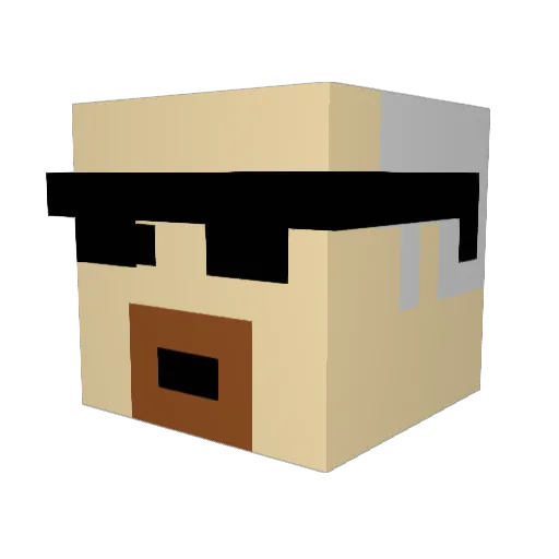 GabaGabaGEE Minecraft avatar head, 3D render
