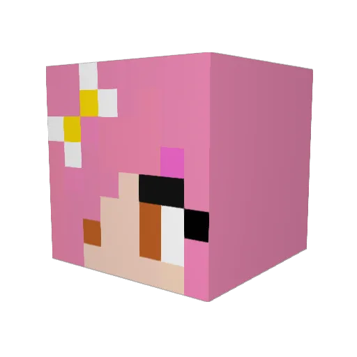 Gabababy Minecraft avatar head, 3D render