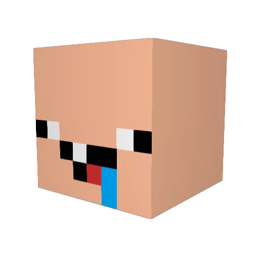Gabachira Minecraft avatar head, 3D render