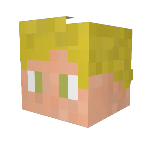 Gabaloide Minecraft avatar head, 3D render