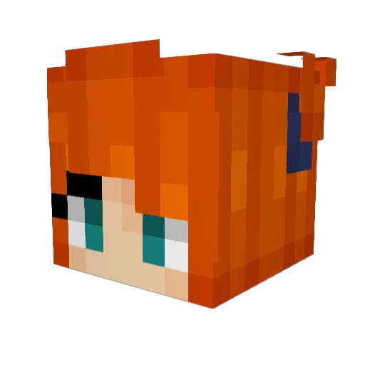 Gabao_ Minecraft avatar head, 3D render