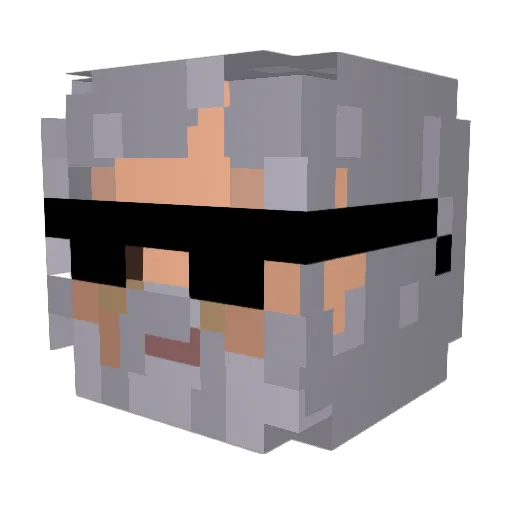 GabbarGandalf Minecraft avatar head, 3D render