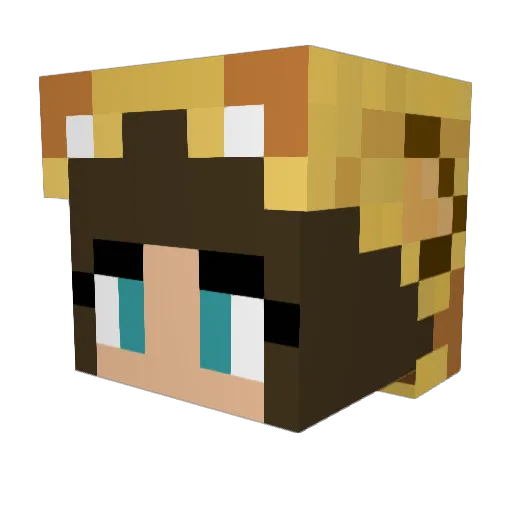 Gabberrs Minecraft avatar head, 3D render