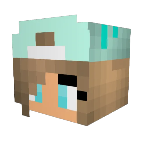 Gabbieee_ Minecraft avatar head, 3D render