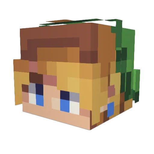 Gabbo44 Minecraft avatar head, 3D render