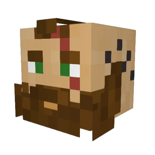 Gabbooomm Minecraft avatar head, 3D render