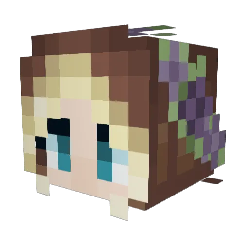 GabbyViolets Minecraft avatar head, 3D render