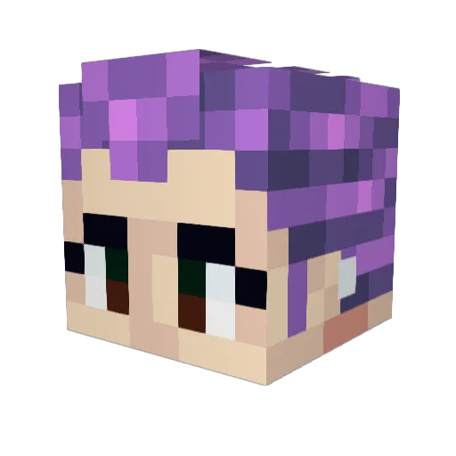 Gabbyelle Minecraft avatar head, 3D render