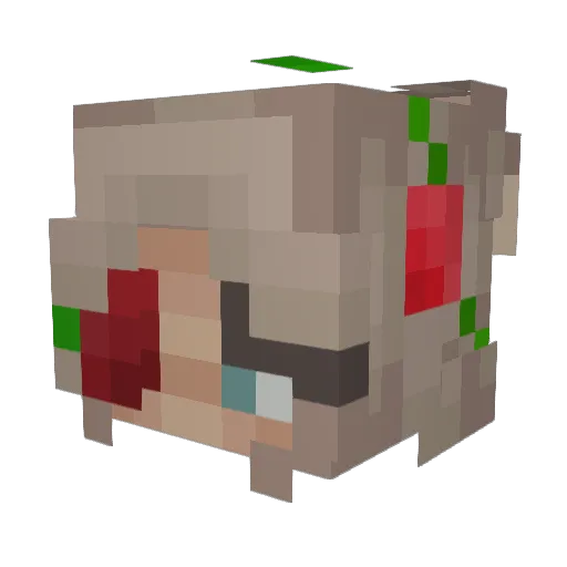 Gabbymartinez_ Minecraft avatar head, 3D render