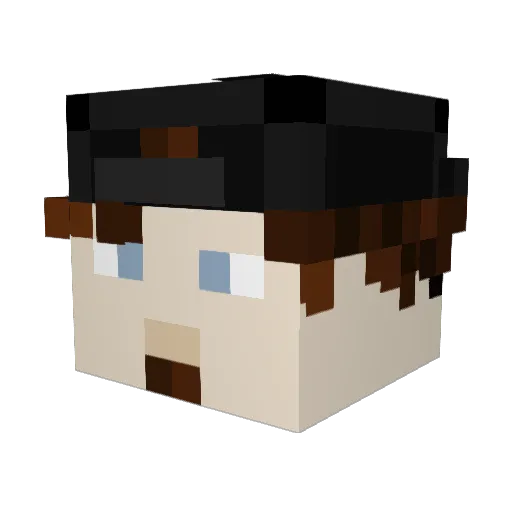 GabeThePotato Minecraft avatar head, 3D render