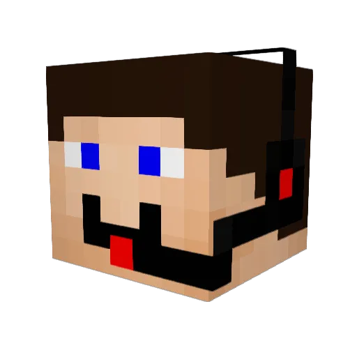 Gabemario Minecraft avatar head, 3D render