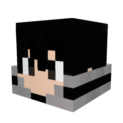 GabiFaria Minecraft avatar head, 3D render
