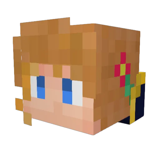 Gabialia Minecraft avatar head, 3D render