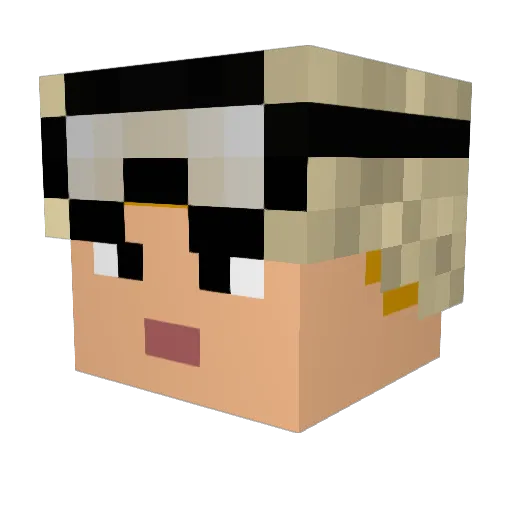 GabieAwesome Minecraft avatar head, 3D render