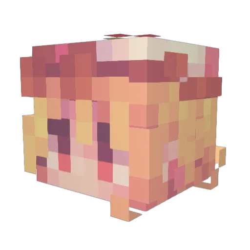 Gabigaiotto Minecraft avatar head, 3D render
